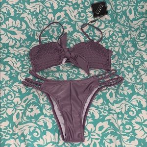Purple/Lilac bandeau bikini set